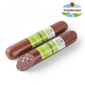 Варёно-копчёная колбаса Сервелат Московский Заповедные продукты