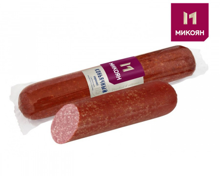 Варено-копченая колбаса «Сервелат Коньячный» Микоян