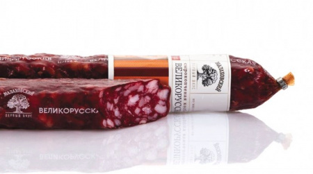 Колбаса сырокопченая  "Великорусская" пресс крупный шпик