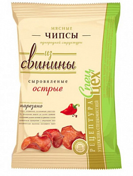 Чипсы мясные "Свиные сыровяленые Острые" шт. Егорьевская КГФ