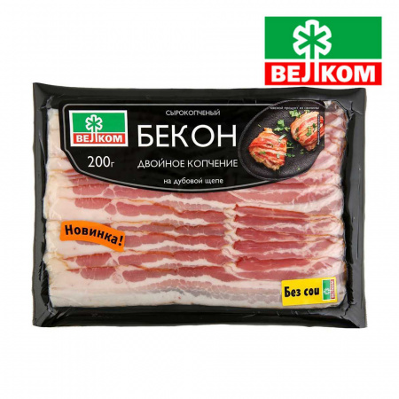 Нарезка "Бекон двойное Копчение" с/к шт. Велком