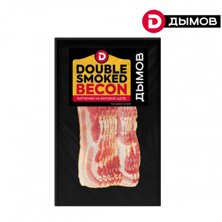 Нарезка Бекон DOUBLE SMOKED BACON сырокопчёный ДЫМОВ