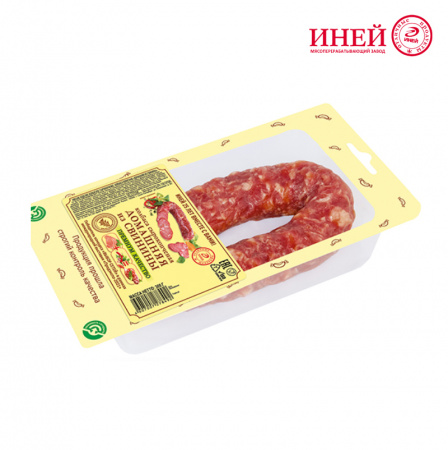 Колбаса сырокопченая Домашняя из свинины кольцом ИНЕЙ