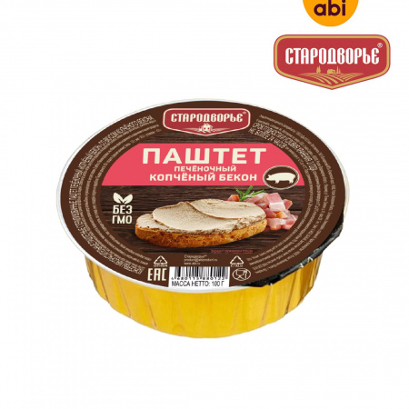 Паштет печеночный Копченый бекон Стародворье